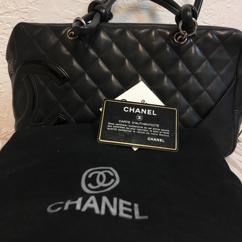 AUTHENTIC Chanel black Cambon bowling bag